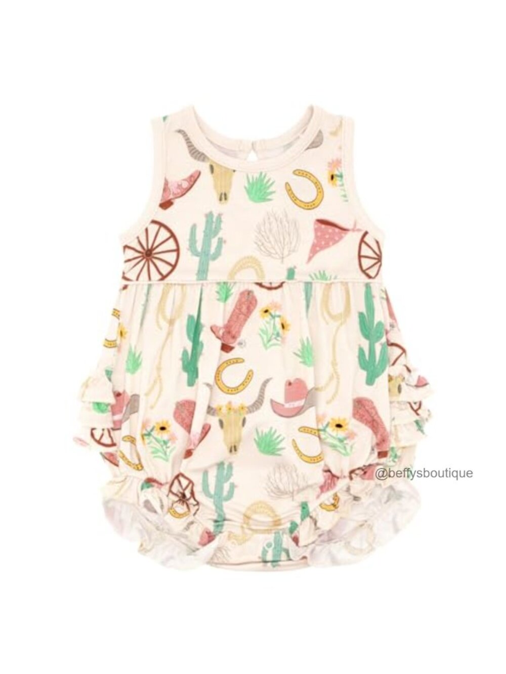 Girls Bamboo Viscose Bubble Romper Snap Sleeveless One Piece